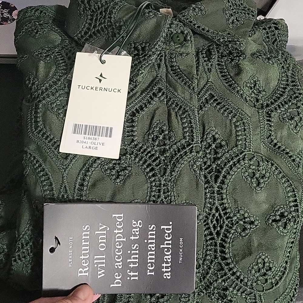 Tuckernuck Green Eyelet Midi Dress - Picture 8 of 9